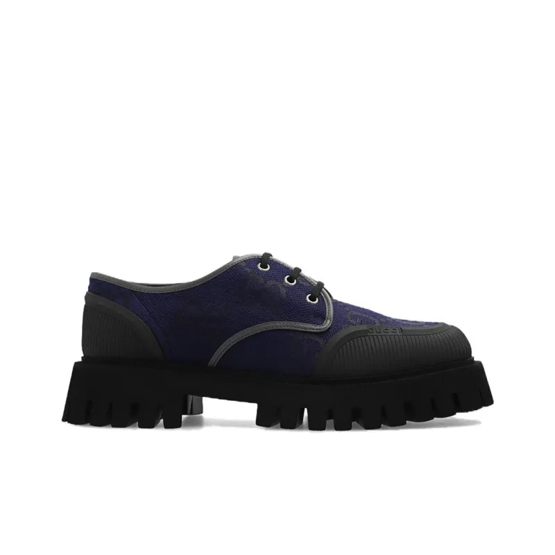 GUCCI GG Lace Up Shoes 'Navy' Women's-1