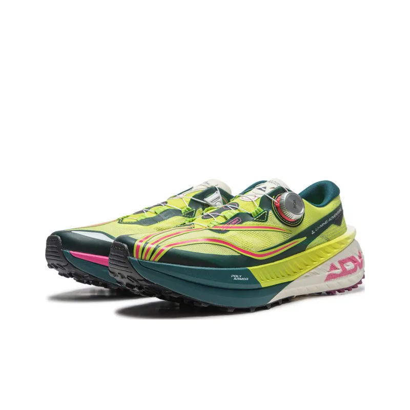 LiNing Dilu Pro Anti Slip Wear Resistant Low Top Trail Running Shoes Men's Yellow Green-2