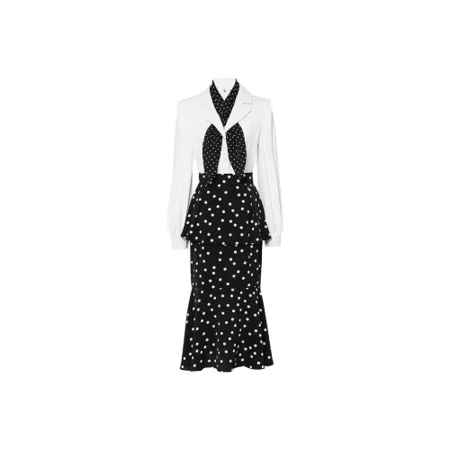 Duffy fashion Two Piece Skirt Sets Women's Black/White