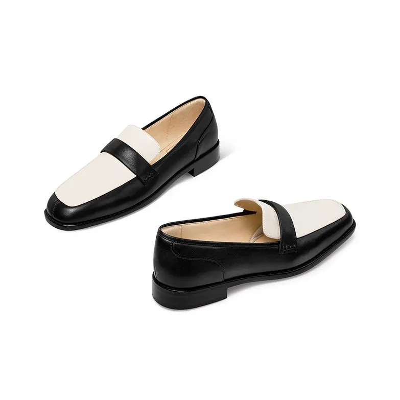 7or9 Oreo Cookies Loafers 3cm Women's Black White-2