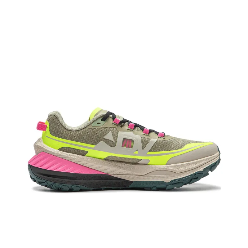 LiNing Cushioning Slip Resistant And Abrasion Resistant Low Top Trail Running Shoes Women's Green Yellow-1