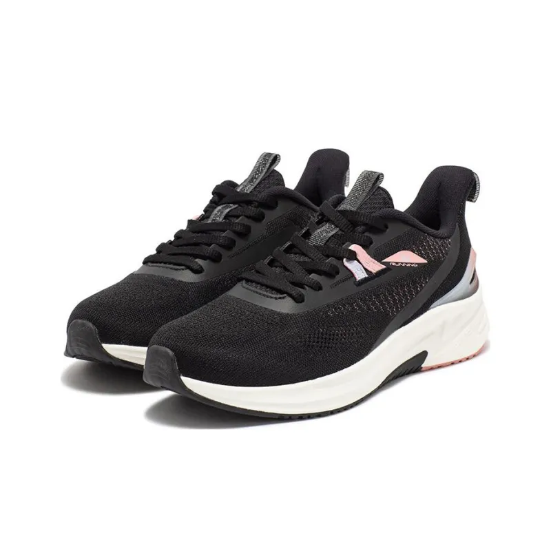 361° Cushioning Anti Slip And Wear Resistant Low Top Running Shoes Women's Black Pink-2