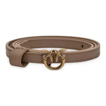 PINKO Ring Decoration Leather Belts Women's Brown