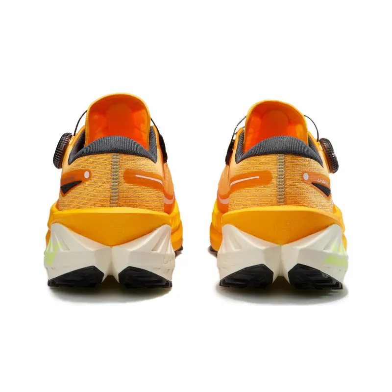 LiNing Cushioned Slip Resistant Abrasion Resistant Low Top Trail Running Shoes Men's Yellow-4