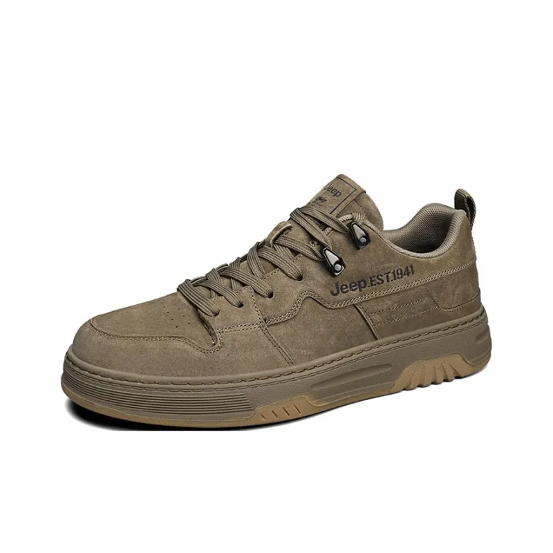 Jeep Cushioning Coverage Wear Resistant Lightweight Slip Resistant Low Top Casual Shoes Men's Khaki-2
