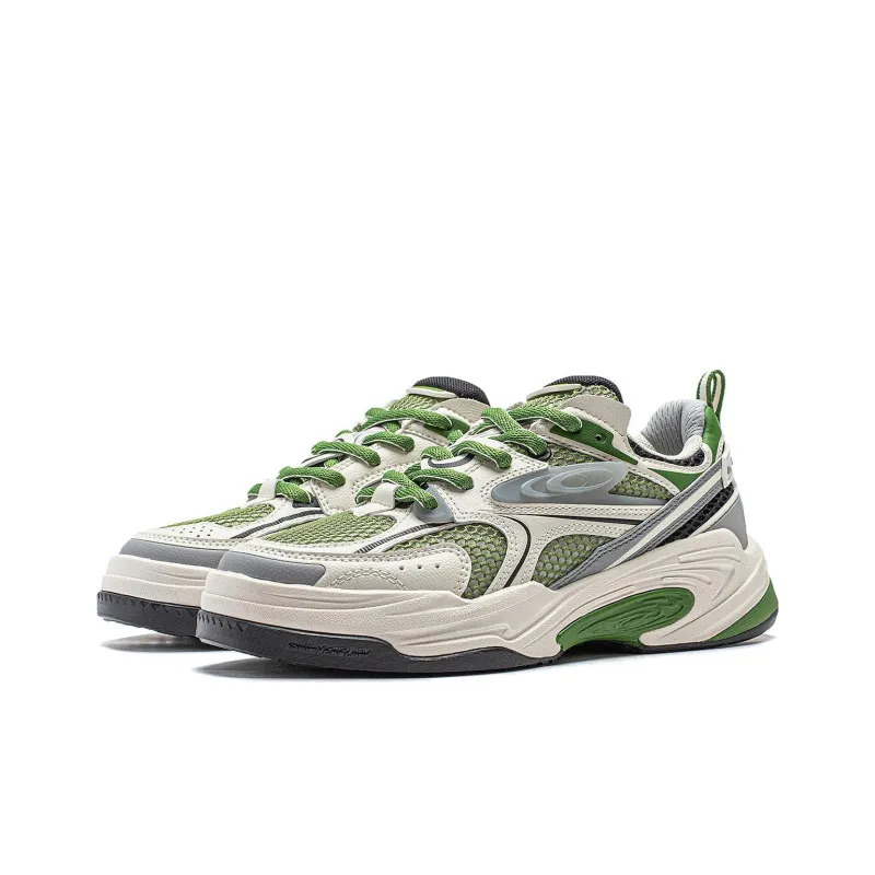 LiNing Shining Star 2 Anti Slip Wear Resistant Low Top Casual Shoes Women's Green White-2