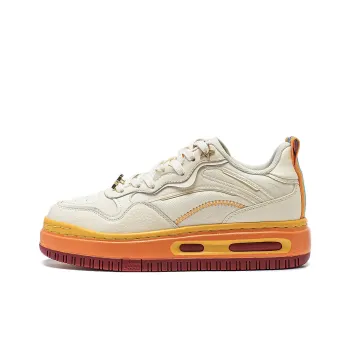 LiNing Future C1 Anti Slip Wear Resistant Low Top Skateboard Shoes Women's Vanilla White