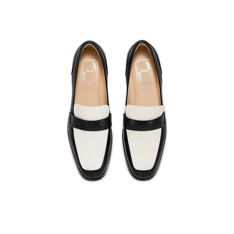 7or9 Oreo Cookies Loafers 3cm Women's Black White-3