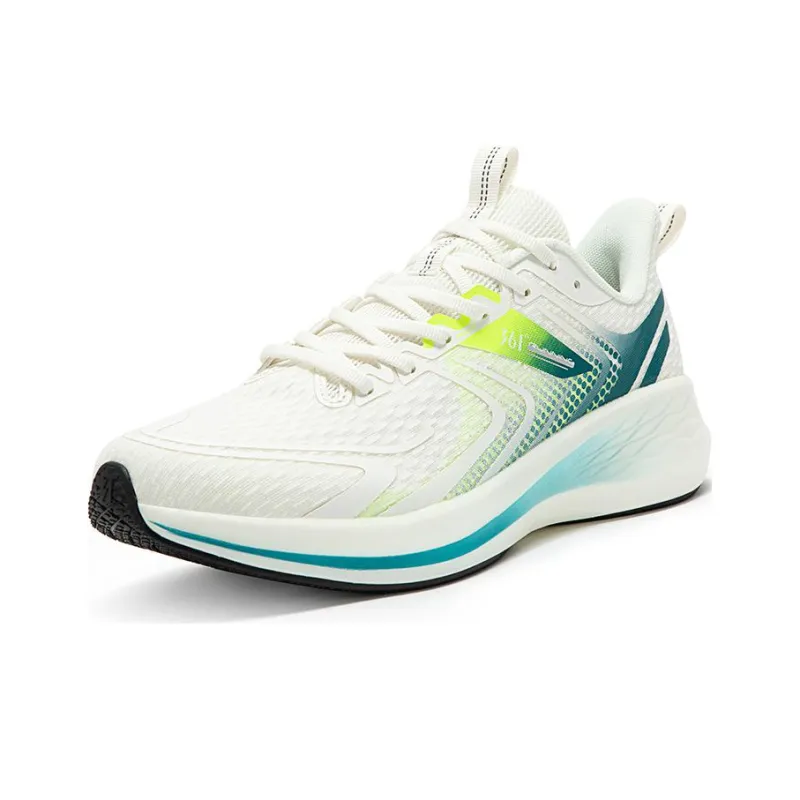 361° QU!KFOAM Cushioning Anti Slip And Wear Resistant Low Top Running Shoes Men's White Green-1