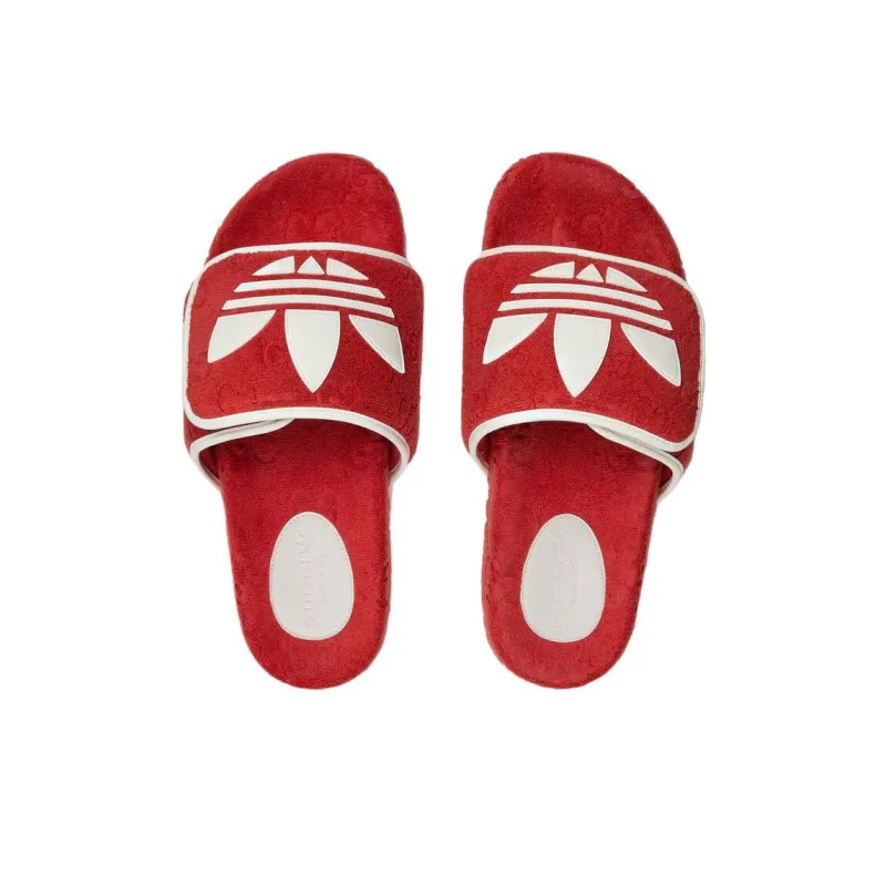 GUCCI Adidas X GUCCI Gg Platform Sandal 'Red Cotton Sponge'-1