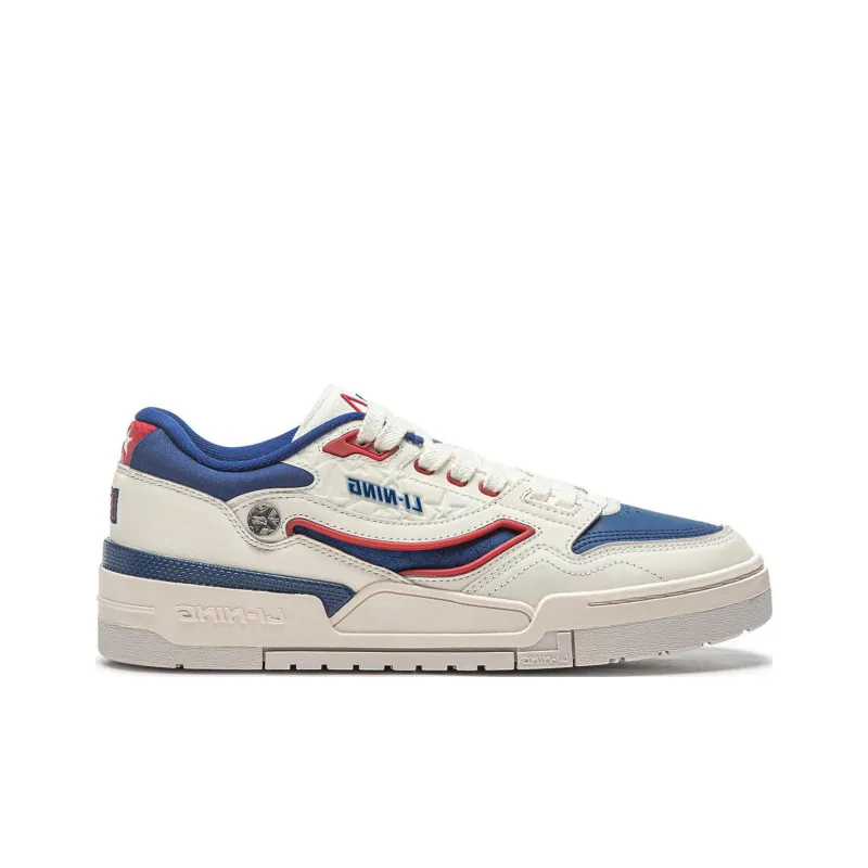 LiNing 001 BTC BTC PREMIUM Cushioning Anti Slip And Wear Resistant Low Top Casual Shoes Men's White Blue-1