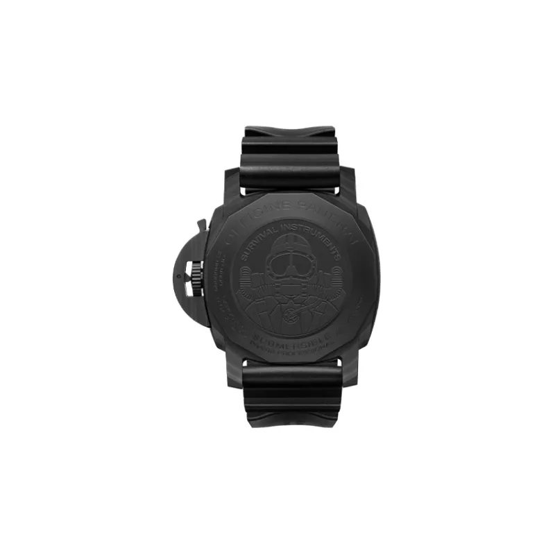 PANERAI Automatic Mechanical Movement Men's Watch 47mm Black Dial Carbotech™ Watch Case Rubber Strap PAM02979-2