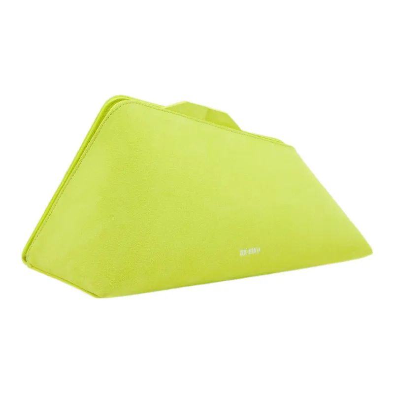 The Attico Suede With Cow Leather Clutch Extra Large Women's Neon Yellow-1