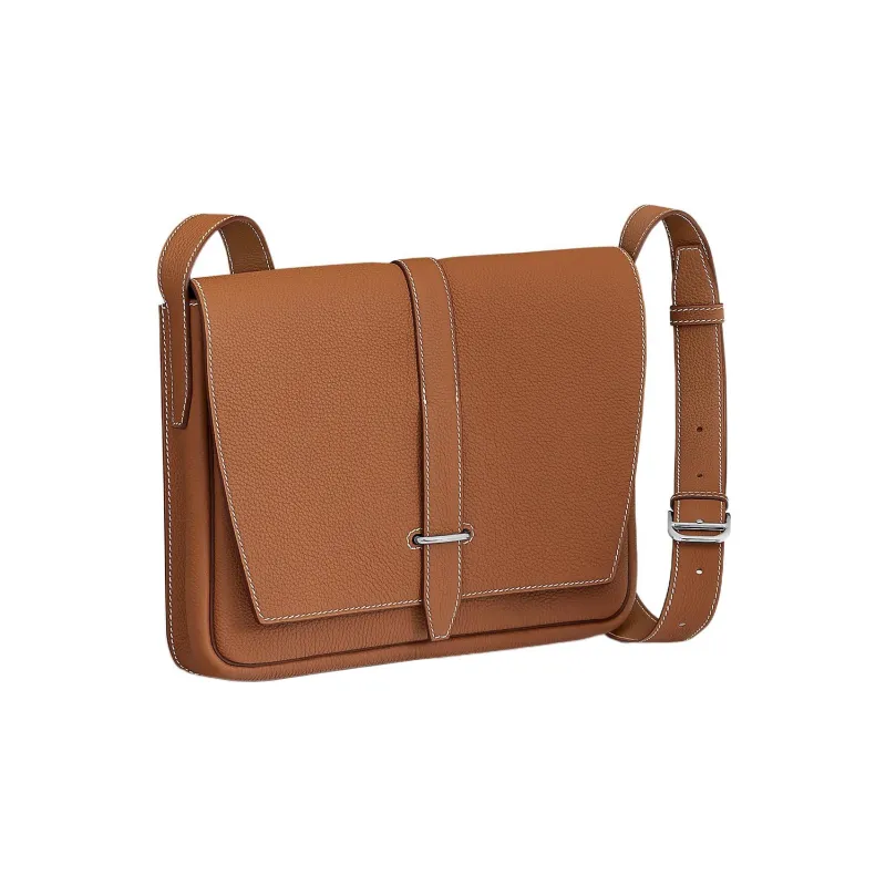 HERMES Steve Light Junior Togo Calfskin Messenger Bag Shoulder Bag Crossbody Bag Men's 21Naturel-Sable Tea Brown-1