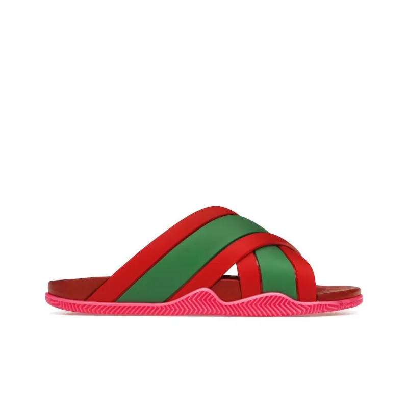 GUCCI Women's Web Stripe Slide Sandal 'Coral' Women's-1