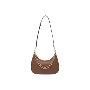 MICHAEL KORS Cow Leather Half Moon Bag Handbag Shoulder Bag Crossbody Bag Large Size Women's Brown