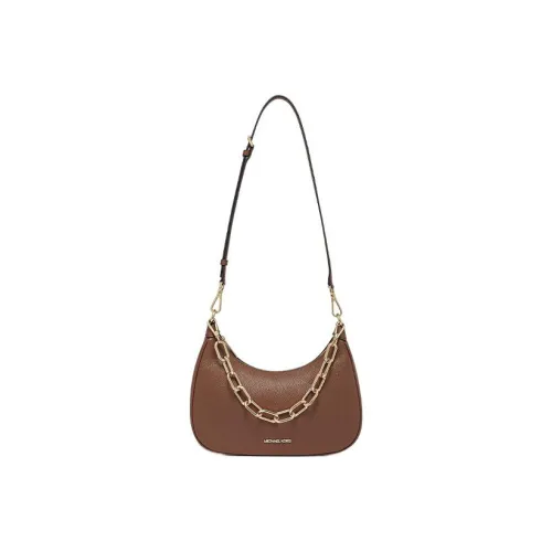 MICHAEL KORS Cow Leather Half Moon Bag Handbag Shoulder Bag Crossbody Bag Large Size Women's Brown