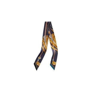 HERMES Silk Scarves Women's Dark Blue