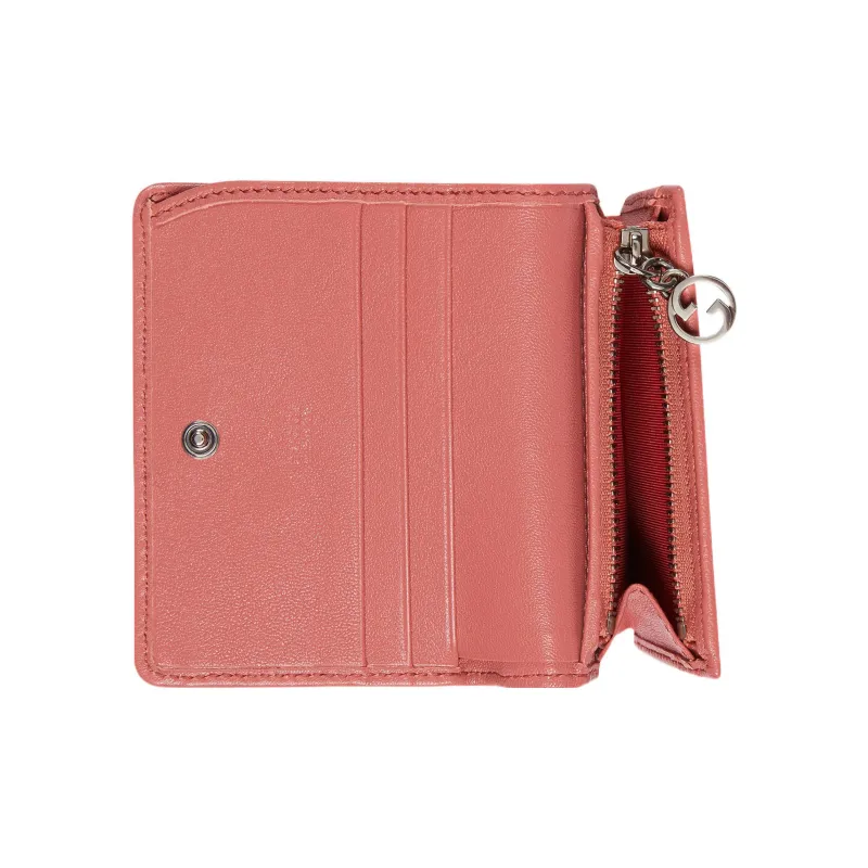 GUCCI Blondie Leather Card Holder Women's Pink-3