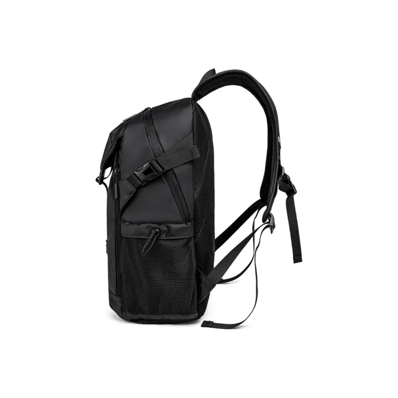 KMV Polyester Backpack Unisex Black/White-13