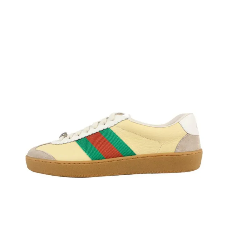 GUCCI G74 Web Low Top Stylish Skateboarding Shoes Men's Brown Green Shopping Bag-1