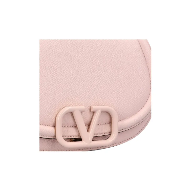 Valentino VSLING Grained Calfskin Saddle Bag Portable Crossbody Bag Shoulder Bag Women's Pink-3