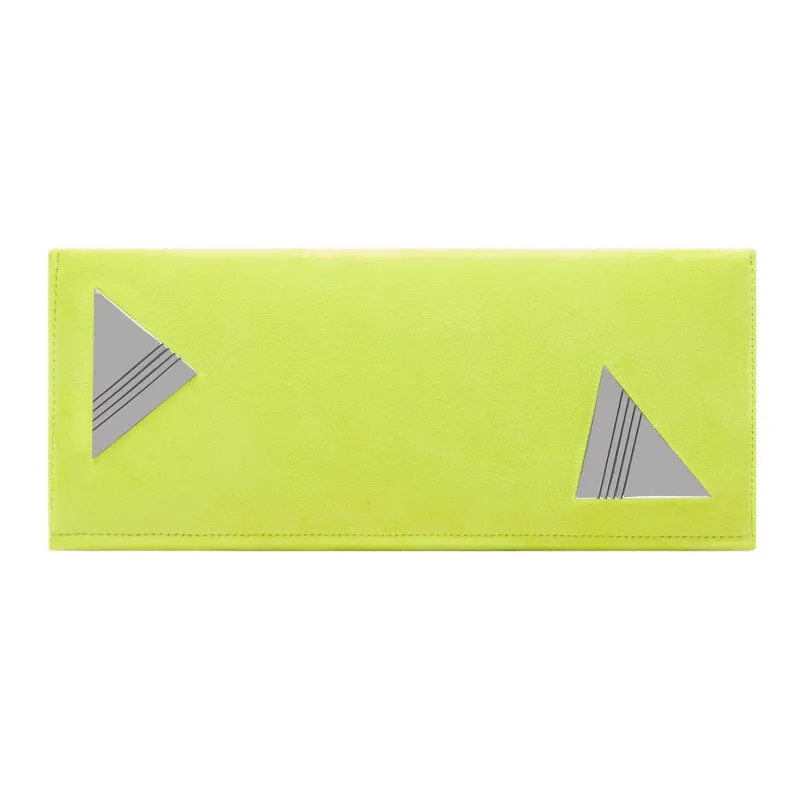 The Attico Suede With Cow Leather Clutch Extra Large Women's Neon Yellow-2
