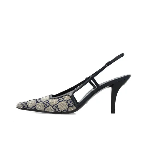 GUCCI GG Supreme 75mm Slingback Pumps