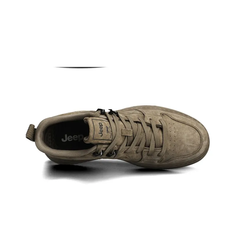 Jeep Cushioning Coverage Wear Resistant Lightweight Slip Resistant Low Top Casual Shoes Men's Khaki-3