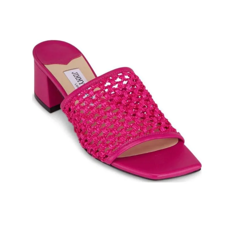 Jimmy Choo Themis Slide Slippers Women's Pink-2