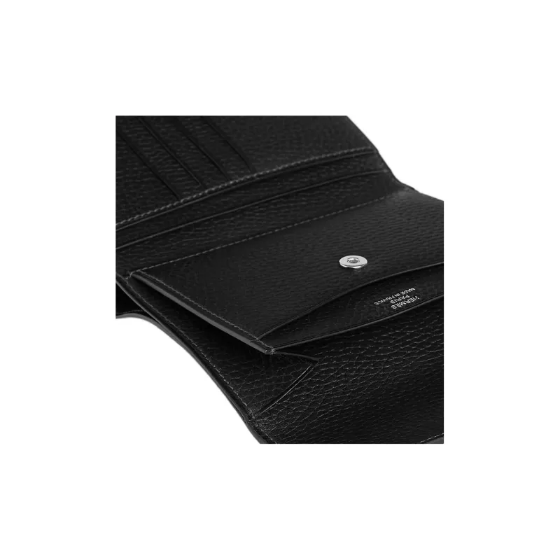 HERMES Cow Leather Wallet Men's 89 Noir Black-2