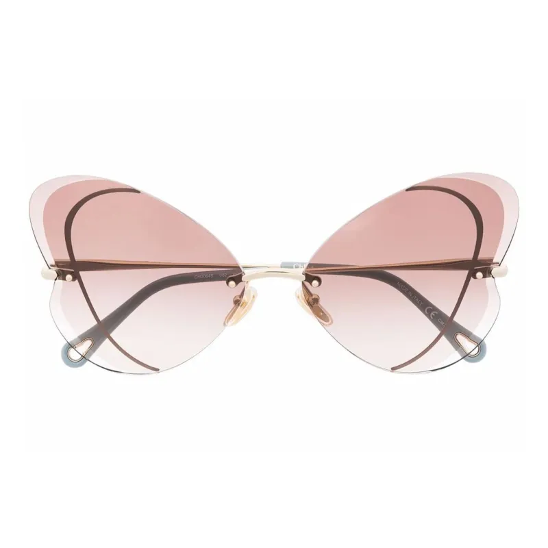 Chloe Cat Eye Frame Metal Sunglasses-1