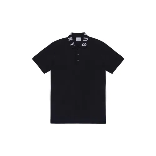 Burberry Men Ryland Collar Logo Polo Black