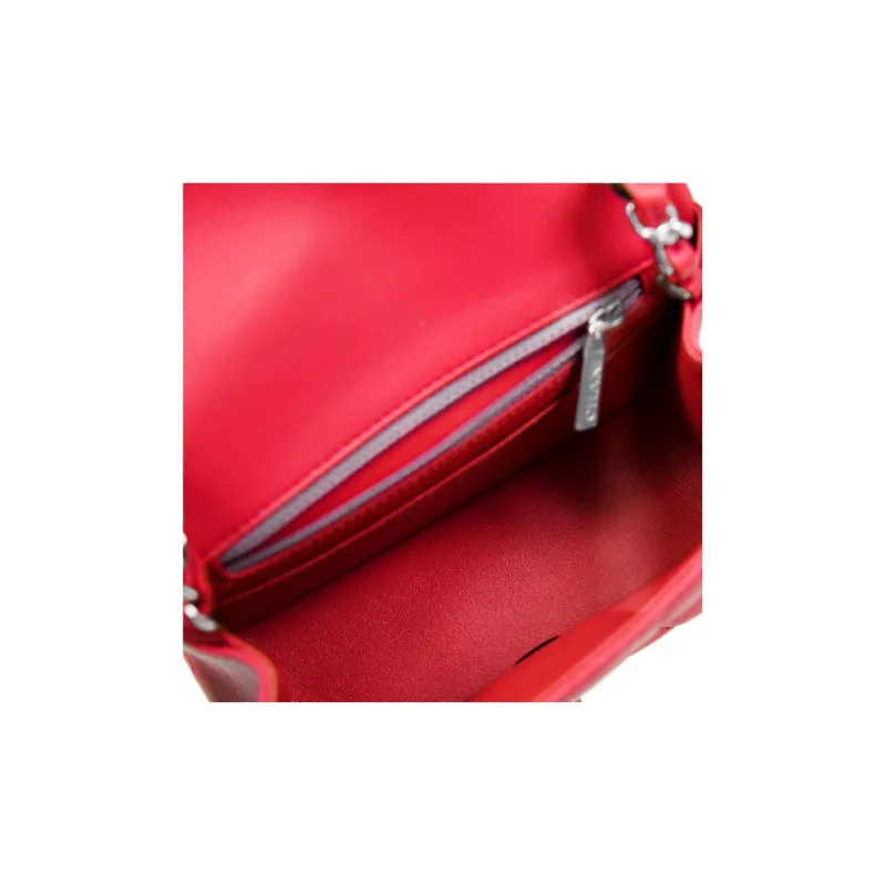 CHANEL Classic Flap CF Sheepskin Shoulder Bag, Crossbody Bag Mini Women's Red-4