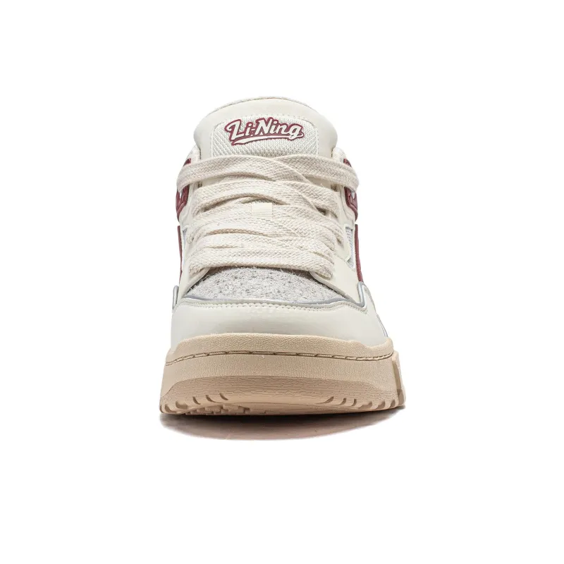 LiNing Wave MID Anti Slip Wear Resistant Mid Top Casual Shoes Men's White Gray Red-4