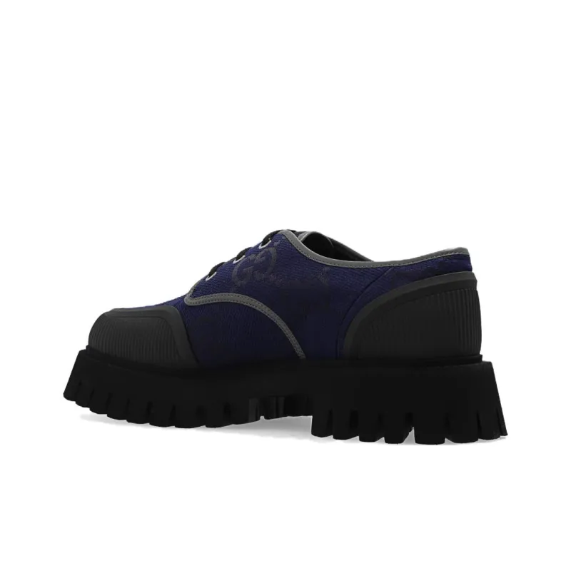 GUCCI GG Lace Up Shoes 'Navy' Women's-3