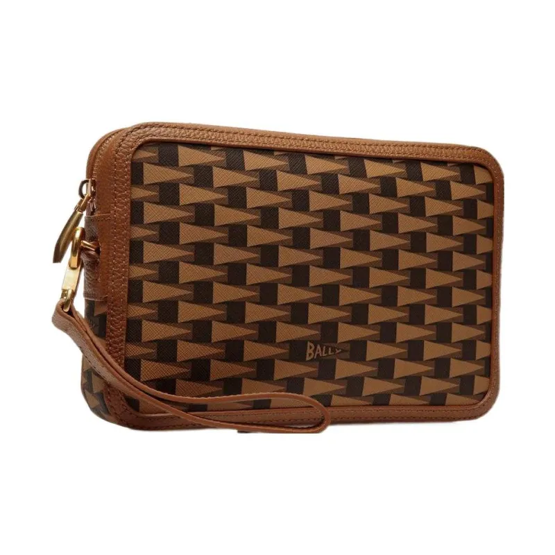 BALLY Pennant Leather Clutch Bag-1