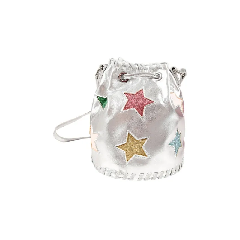 Stella McCartney Metallic Stella Star Drawstring Bucket Bag-3