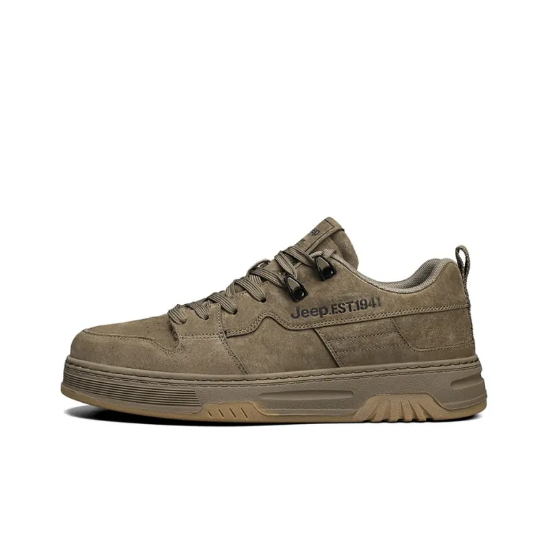 Jeep Cushioning Coverage Wear Resistant Lightweight Slip Resistant Low Top Casual Shoes Men's Khaki-0