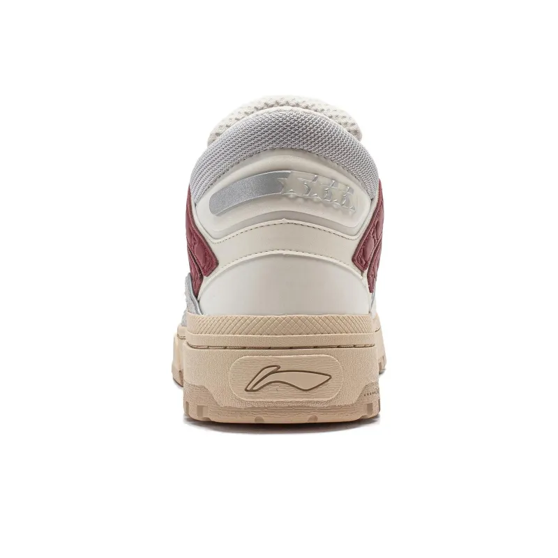 LiNing Wave MID Anti Slip Wear Resistant Mid Top Casual Shoes Men's White Gray Red-5