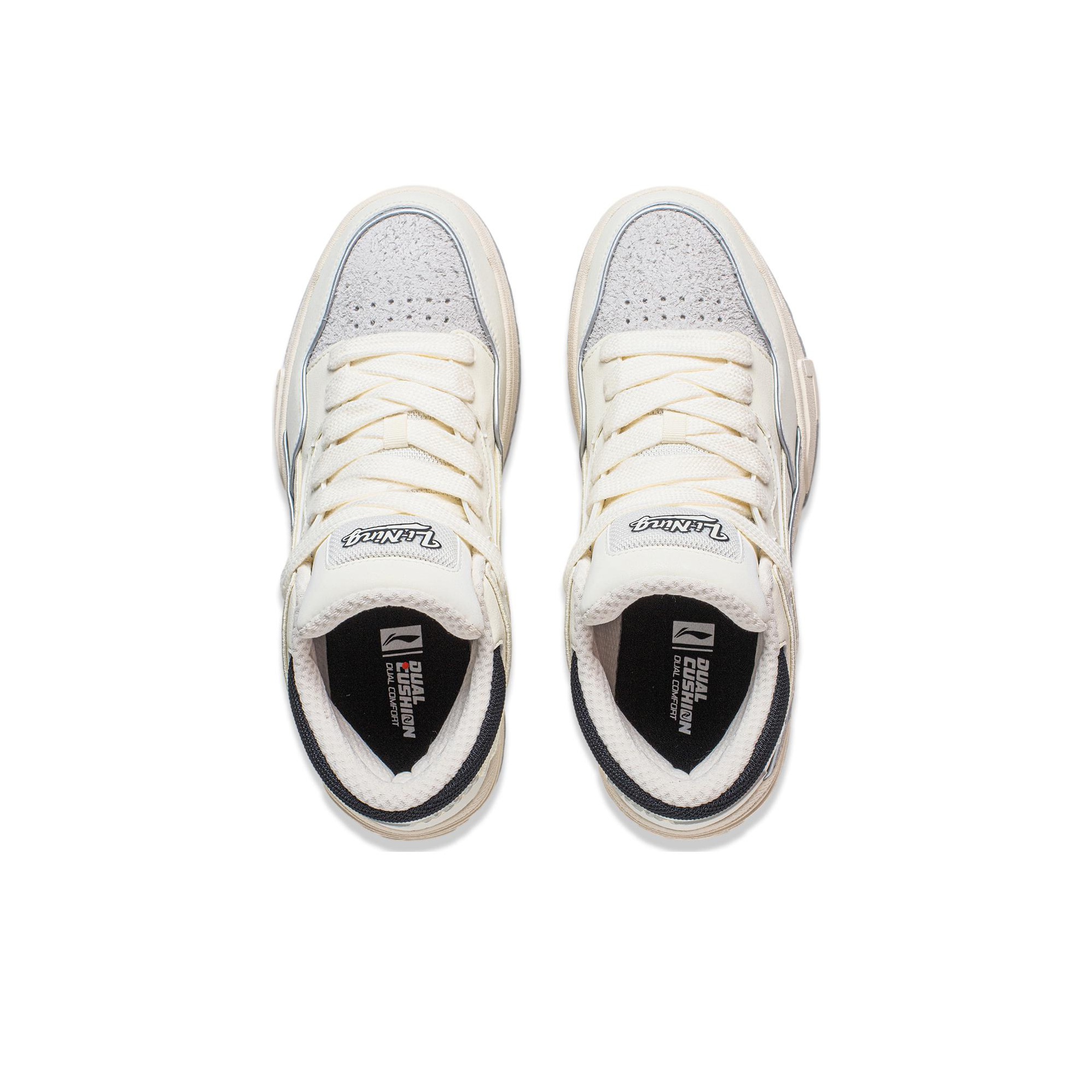 LINING Wave Casual Shoes Men Mid-Top White Gray US M 10