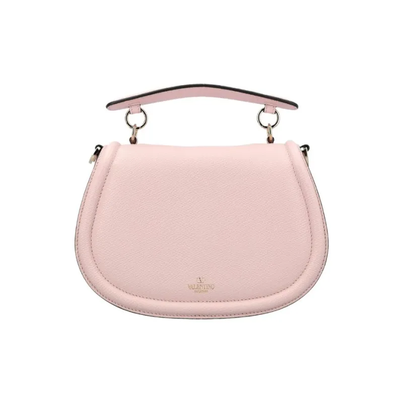 Valentino VSLING Grained Calfskin Saddle Bag Portable Crossbody Bag Shoulder Bag Women's Pink-2