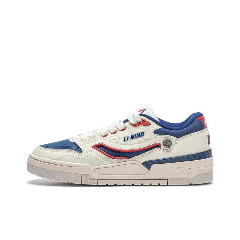 LiNing 001 BTC BTC PREMIUM Cushioning Anti Slip And Wear Resistant Low Top Casual Shoes Men's White Blue-0