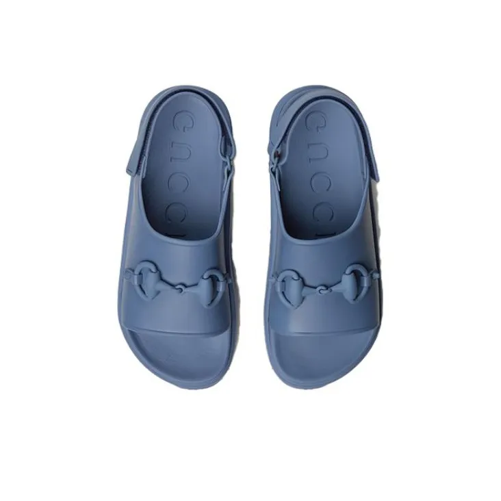 GUCCI Horsebit Flatform Sandal 'Blue'-3