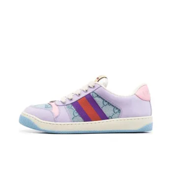 GUCCI Screener Distressed Shoes Stylish Skateboarding Shoes Women's Light Blue