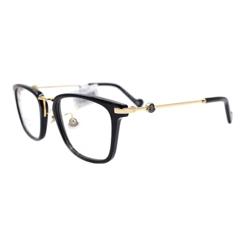 Moncler Plate And Metal Square Eyeglass Frames Men's Black Gold