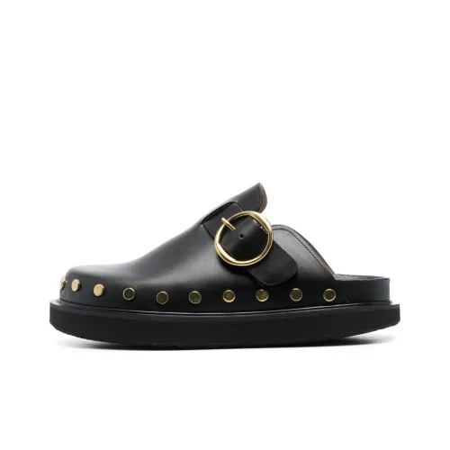 ISABEL MARANT Stud-detailing Flat Leather Mules