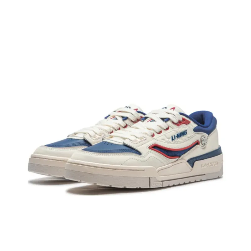 LiNing 001 BTC BTC PREMIUM Cushioning Anti Slip And Wear Resistant Low Top Casual Shoes Men's White Blue-2