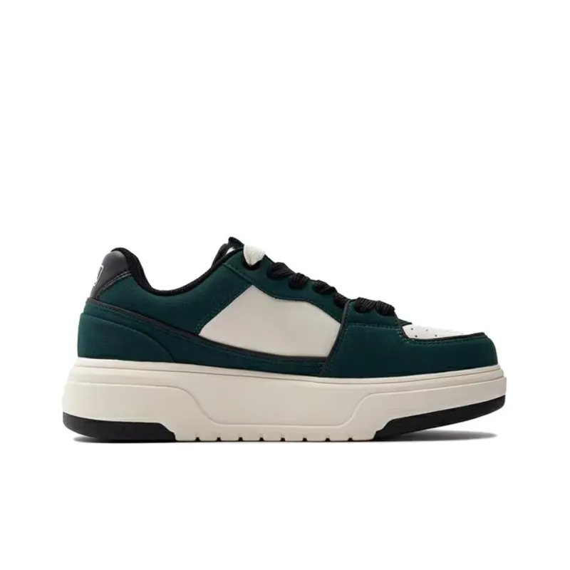 MLB Chunky Liner Anti Slip And Wear Resistant Breathable Low Top Skateboard Shoes Unisex Dark Green-1