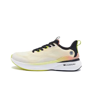 QIAODAN Popularity 12 Anti Slip Wear Resistant Low Top Running Shoes Men's Ivory Light Pear Yellow